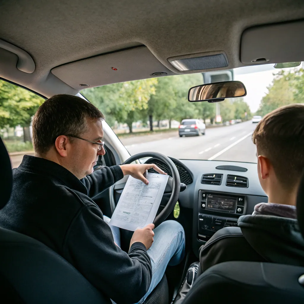 Driving lessons in progress